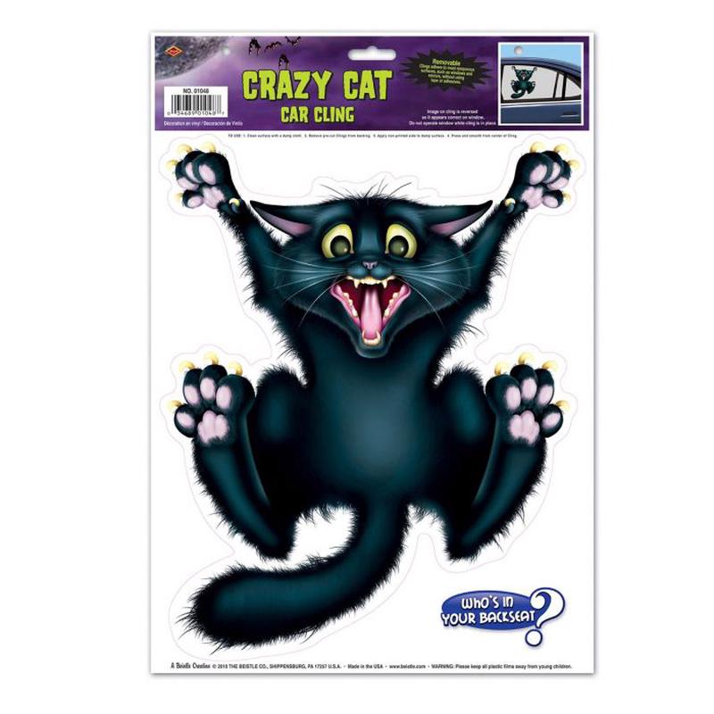 Car Cling - Crazy Cat