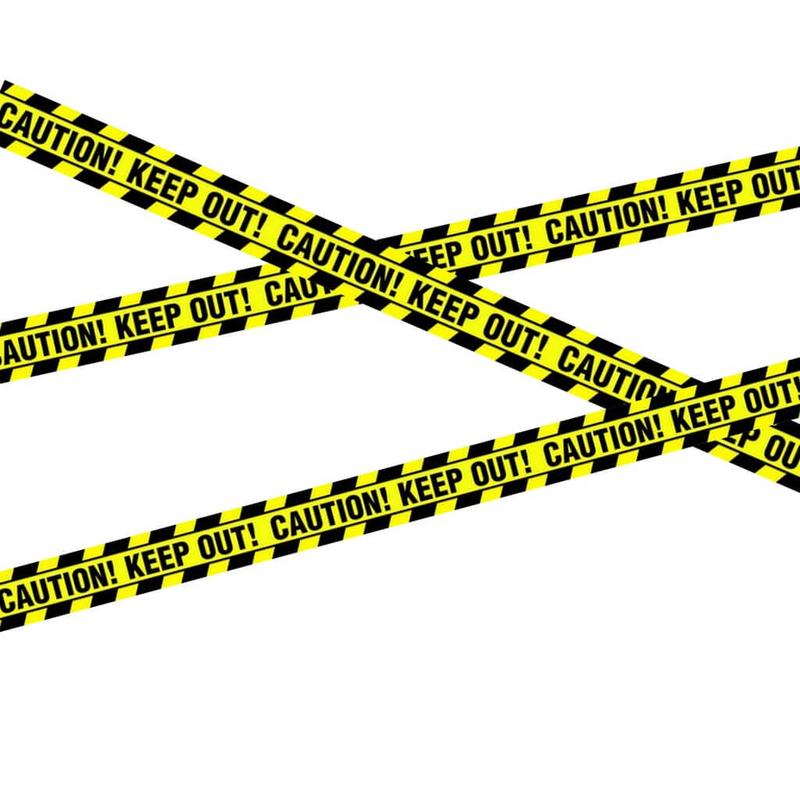 Caution! Keep Out! Plastic Tape Banner