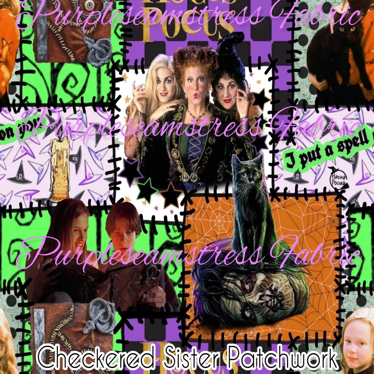 Checkered Sister Patchwork  Fabric