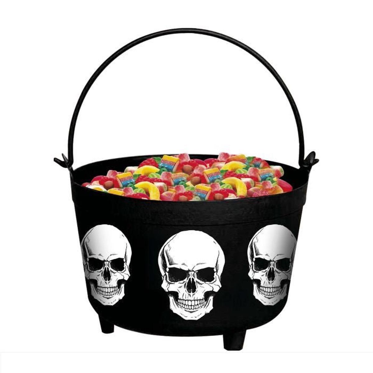 Sorte Halloween-kedelskeletter