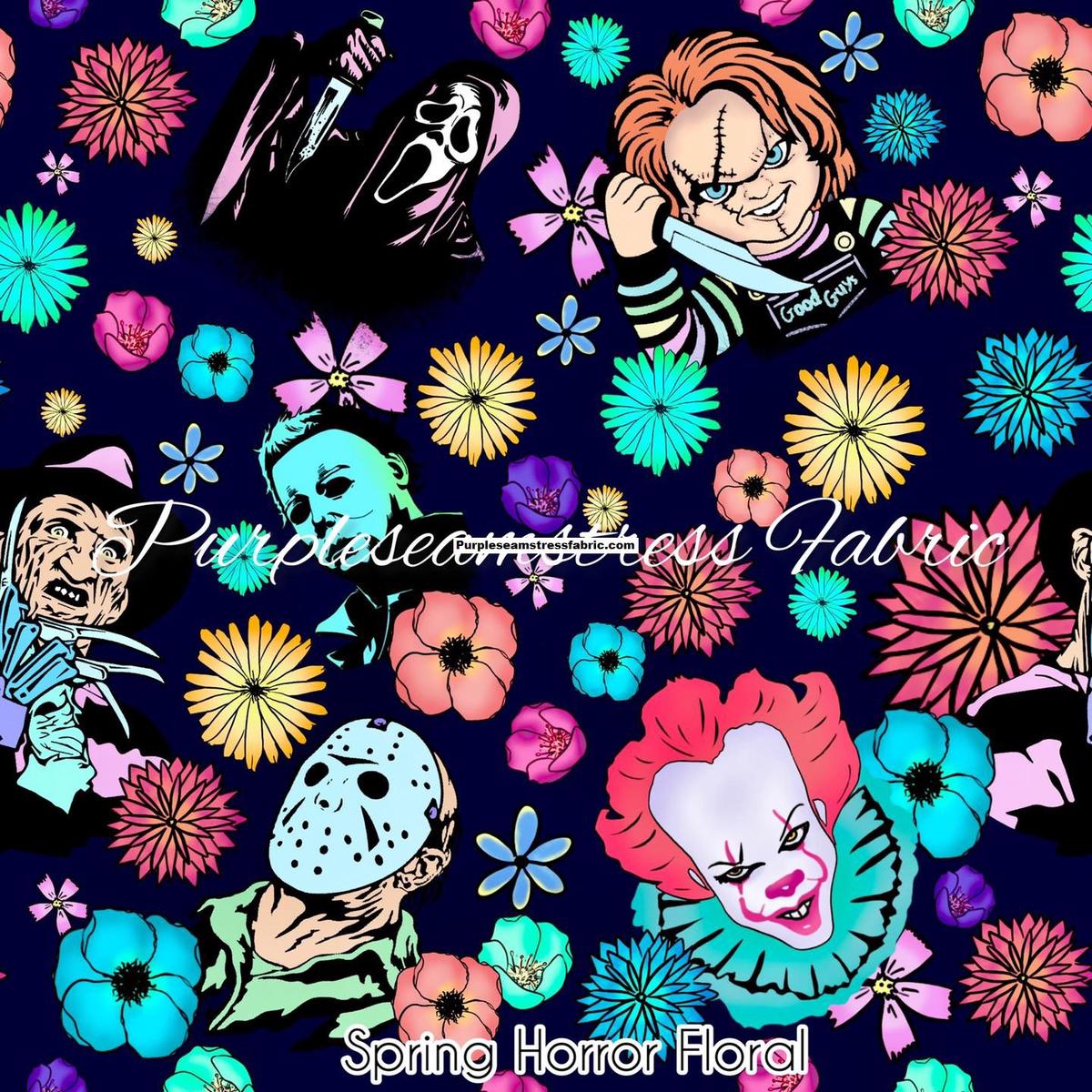 Spring Horror Floral  Fabric
