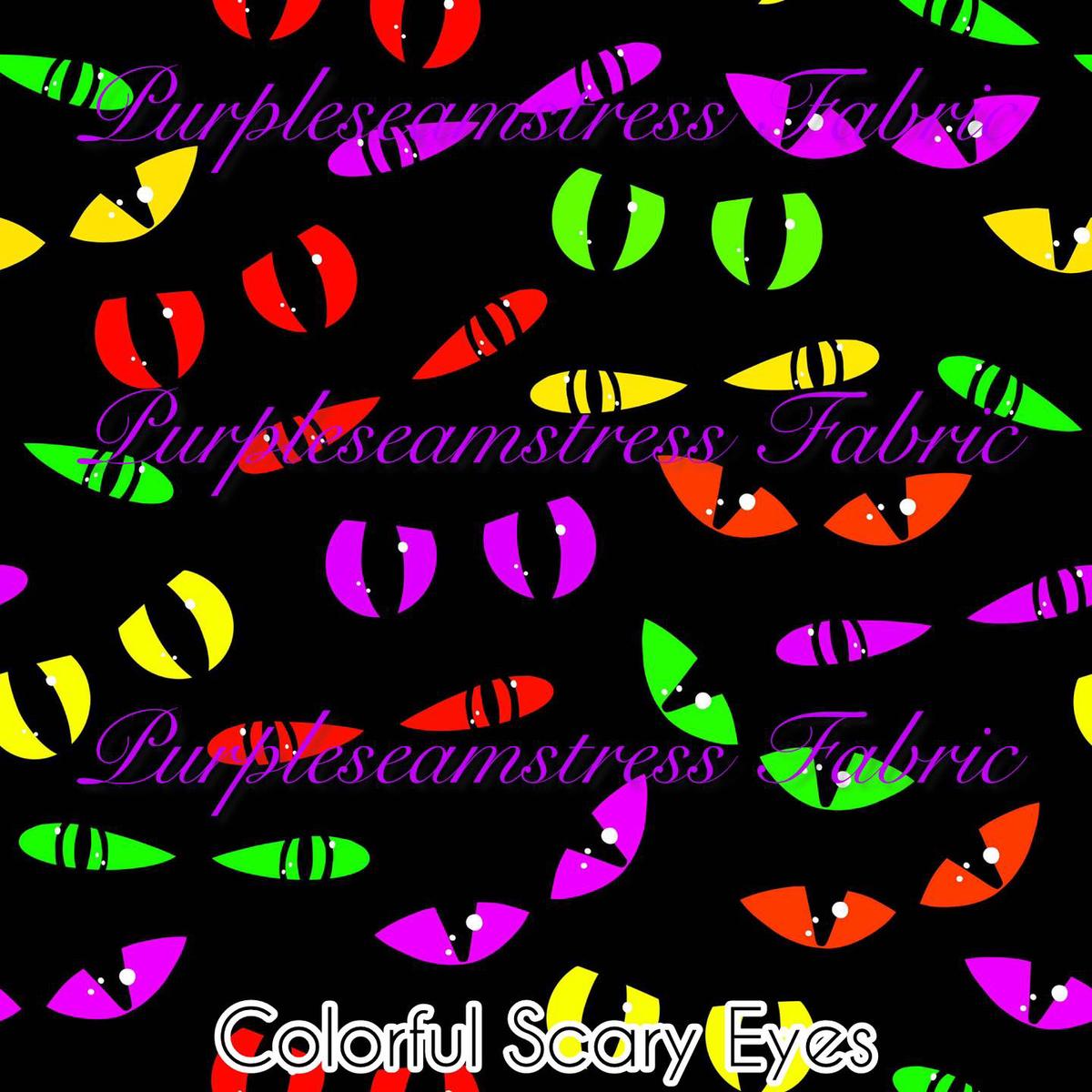 Colorful Scary Eyes  Fabric