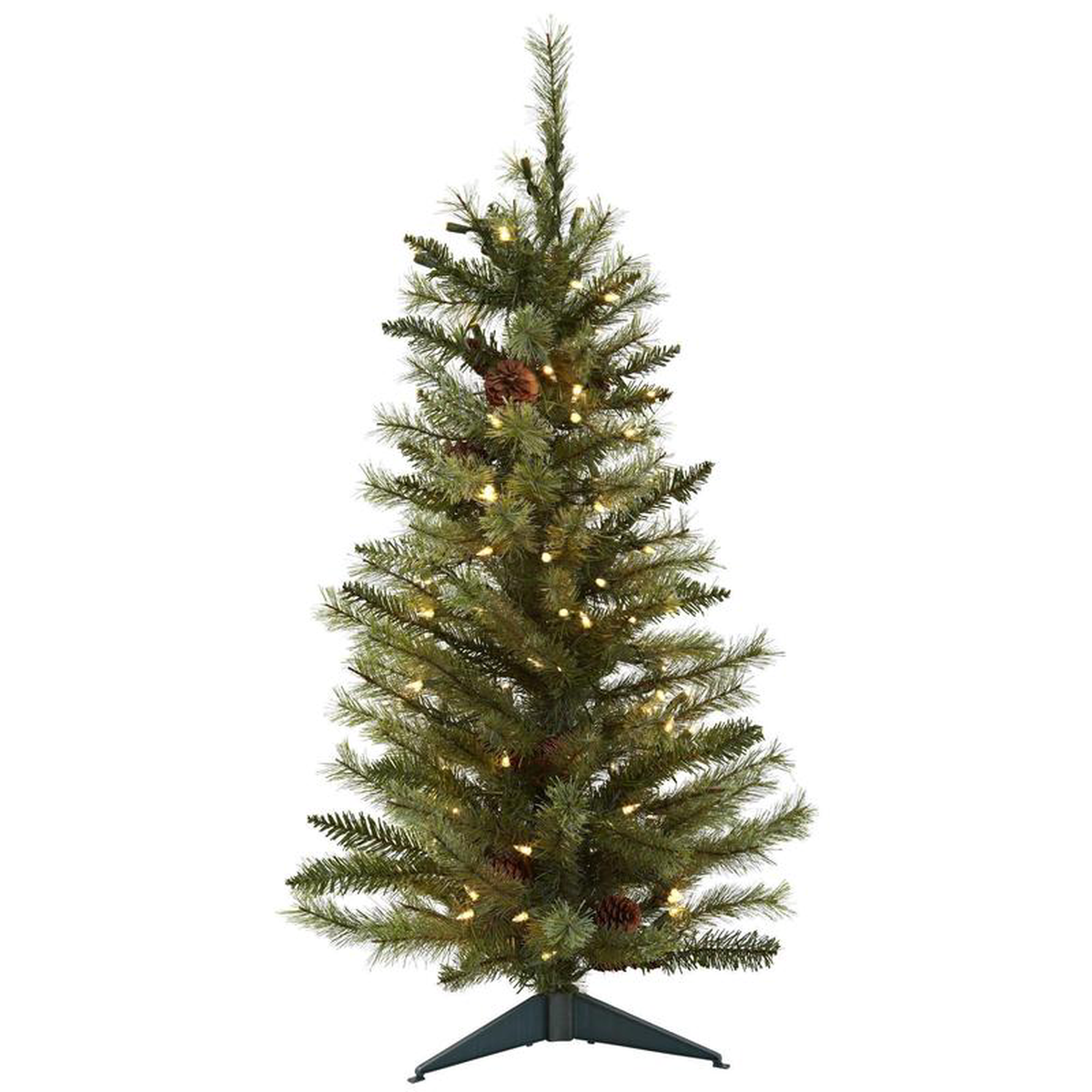 3 Christmas Tree wPine Cones 038 Clear Lights