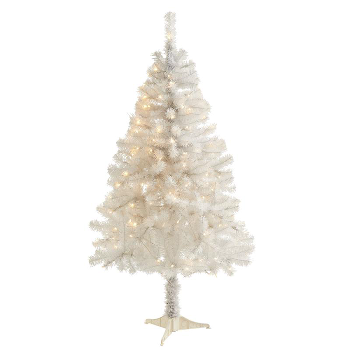 48217 White Artificial Christmas Tree with 100 Clear LED Lights