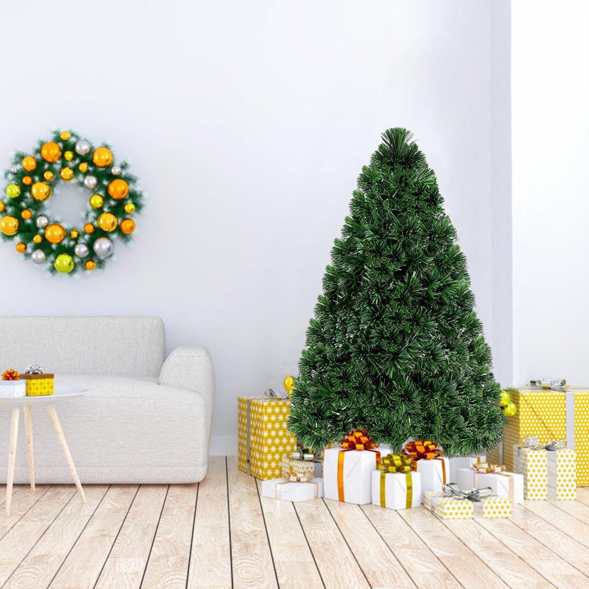 3/4/5  PVC  - 4  3/4/5 Feet Artificial Pre-Lit Fiber Optic PVC Christmas Tree-4 ft
