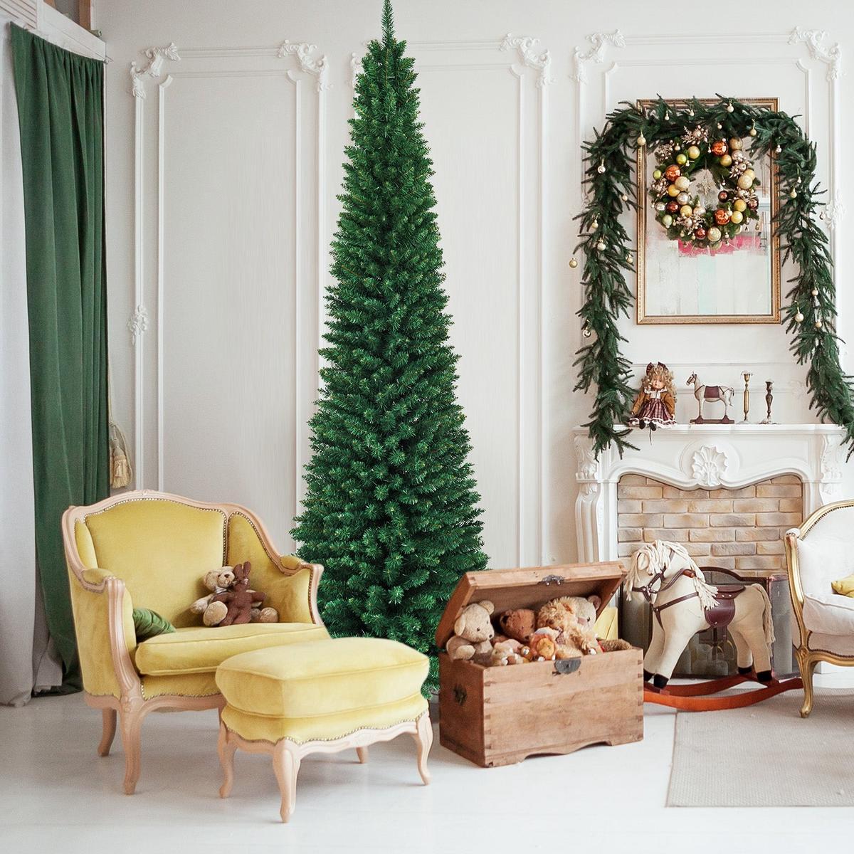 PVC  - 9  PVC Artificial Slim Pencil Christmas Tree-9'